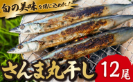 旬 の 美味しさ を閉じ込めた さんま 丸干し  ４匹入り×３袋セット 脂 ののった 旬の 秋刀魚 丸ごと 一夜干し 旬の 旨み 脂 を閉じ込めました サンマ 丸干し 海鮮 魚介 三重県 尾鷲  IW-7