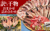 【2025年6月発送】 訳あり 干物 ひもの 3kg 山盛り おまかせ 詰め合わせ セット あじ 赤魚 ほっけ 本場 沼津 水産事業者支援 リピーター